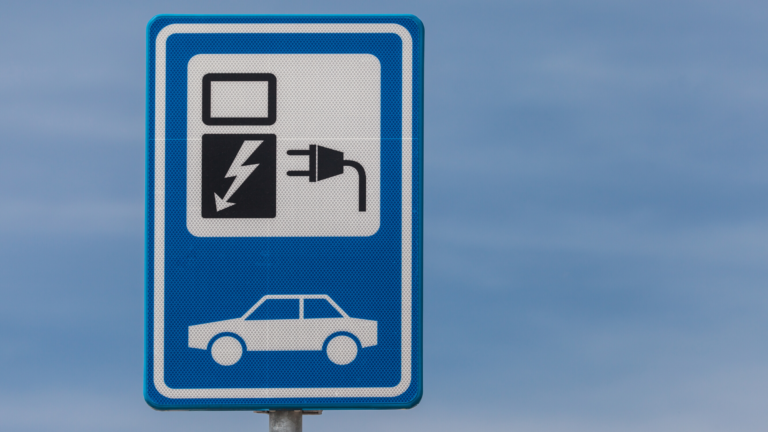 Electrical charging sign for automobiles