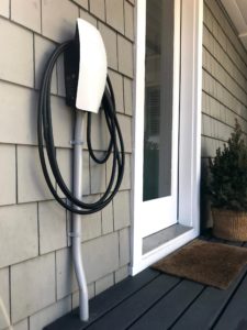 Tesla charger after installation outside of home
