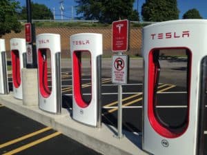 Four Tesla supercharging stations