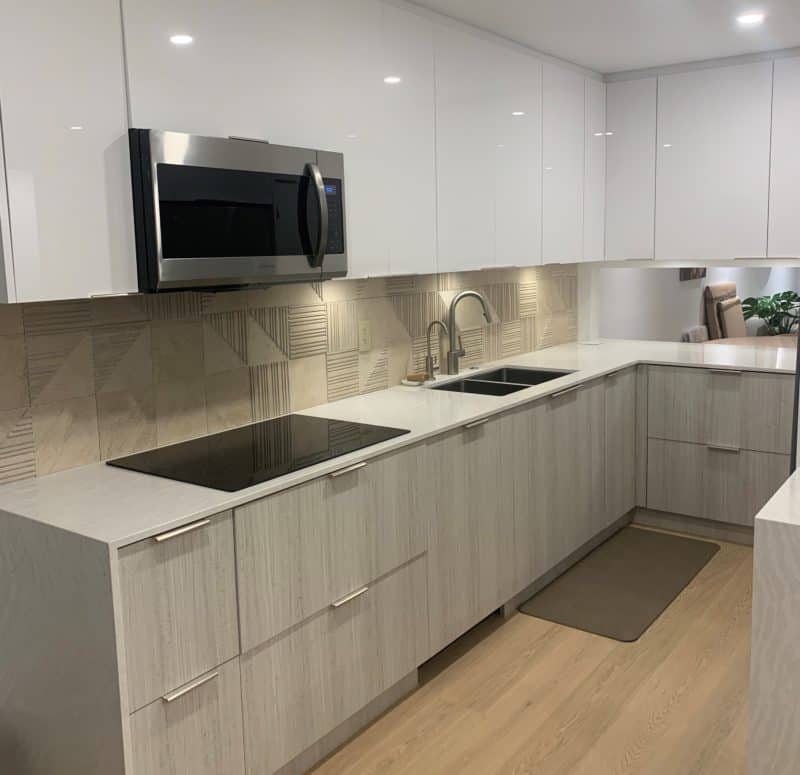 The newly remodeled kitchen at Nelson Street, Vancouver