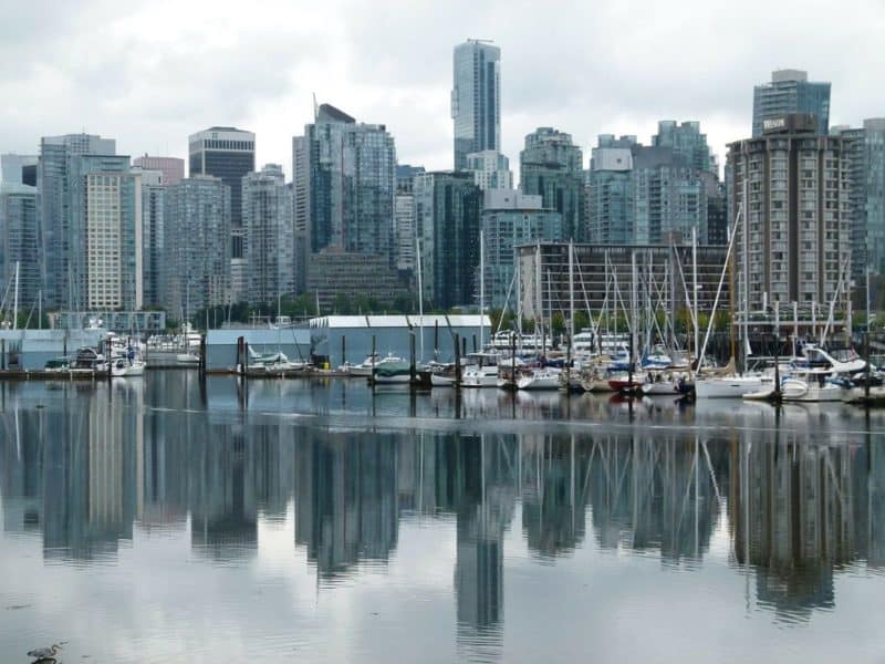 skyline of vancouver bc from the water