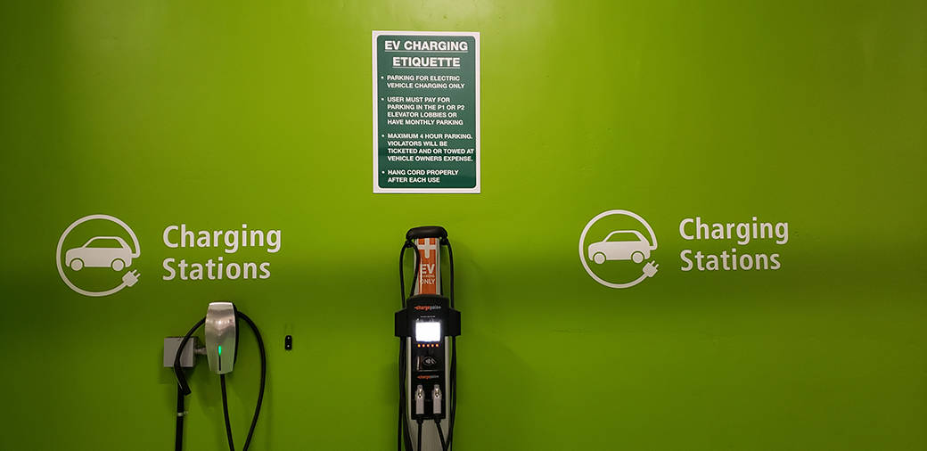 commercial electric car charger station