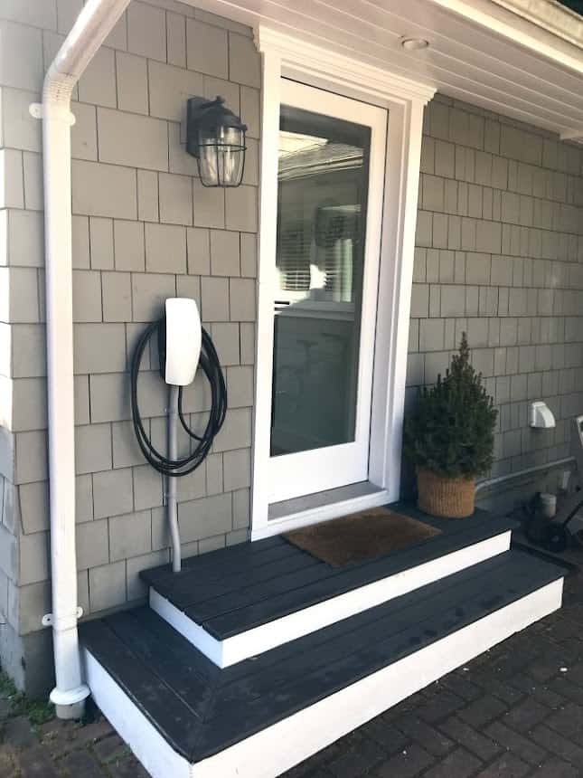 a newly installed Tesla EV charger