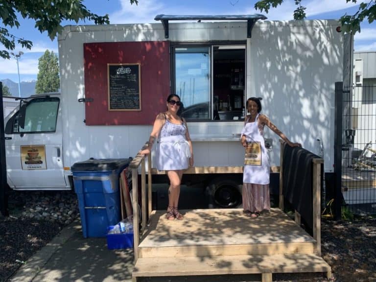 two women in front of the Vanwich food truck that now meets electrical requirements