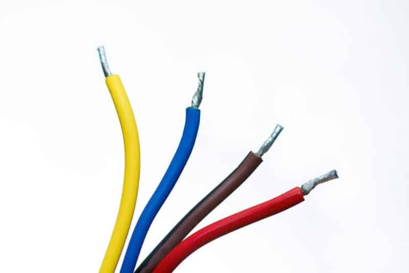 wires used in DIY installation of lighting fixtures