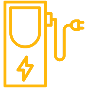 yellow ev charging icon